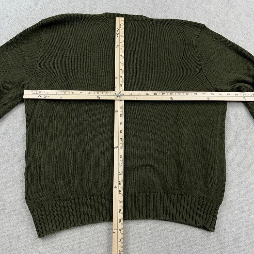Polo Ralph Lauren Sweater Men XL Olive Green Heavy Knit CrewNeck Rib VTG Y2K *